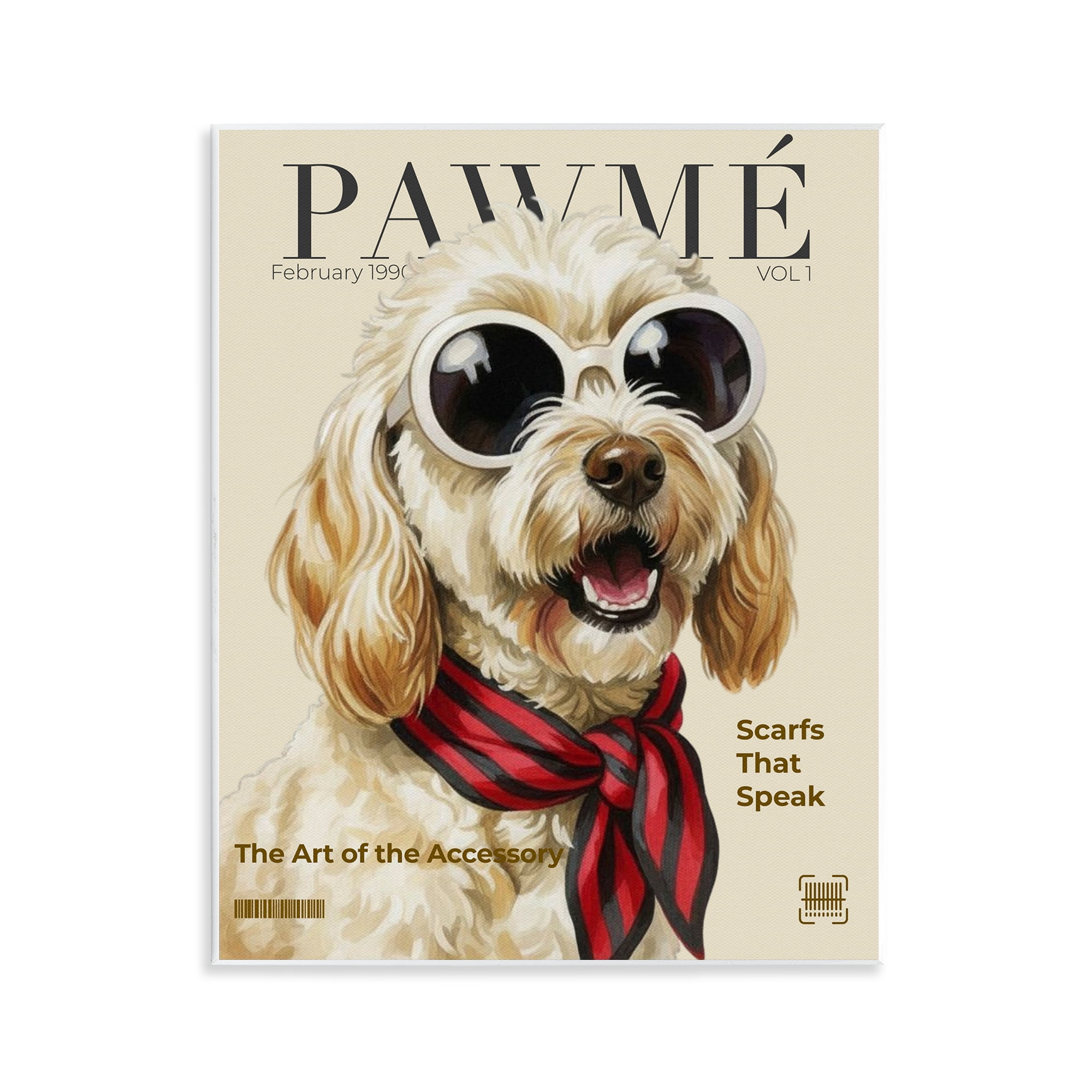 Stupell Industries Pawme Dog Fashion Magazine Wall Plaque Art, design by A Barefoot Stylist