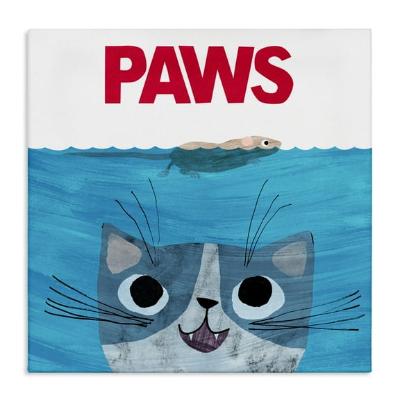 Stupell Industries Paws Cat Movie Parody Canvas Wall Art design by Angie Rozelaar, 30 x 30