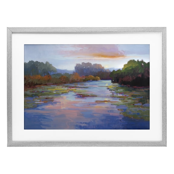 Stupell Industries Peace And Serenity Landscape Gray Framed Print Under Glass design by Vicki McMurry, 14 x 20