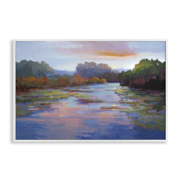 Stupell Industries Peace And Serenity Landscape White Framed Giclee Art design by Vicki McMurry, 20 x 30