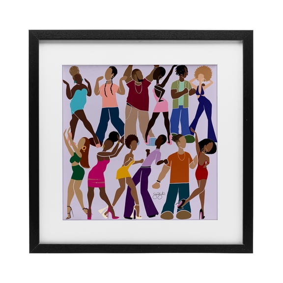 Stupell Industries Peace Fashion & Dancing Black Framed Print Under Glass design by Sierra Siler, 16 x 16