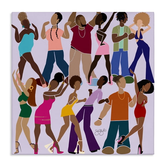 Stupell Industries Peace Fashion & Dancing Canvas Wall Art design by Sierra Siler, 17 x 17