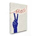 thumbnail image 1 of Stupell Industries Peace Hand Sign Pattern Blue Red Design Canvas Wall Art by The Saturday Evening Post, 1 of 1
