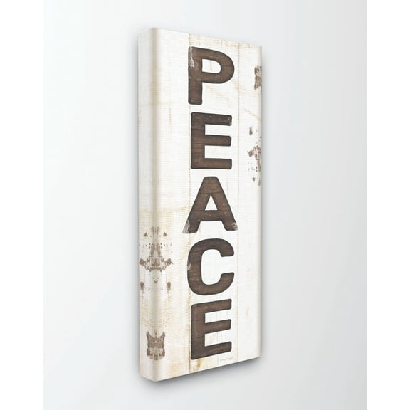Stupell Industries Peace Holiday Christmas Wood Texture Word DesignCanvas Wall Art By Artist Jennifer Pugh