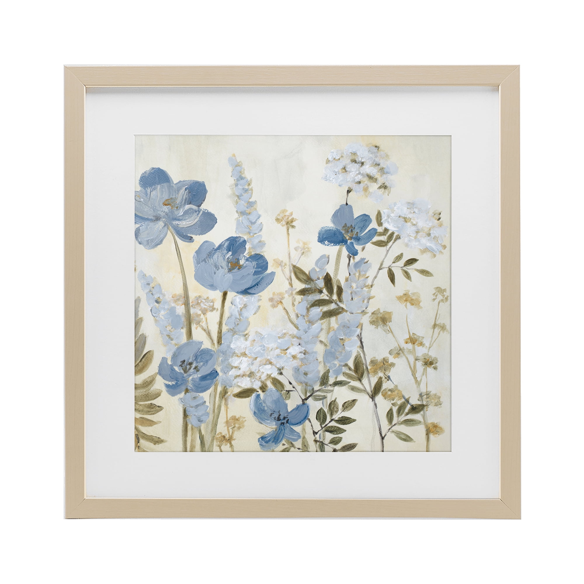 Stupell Industries Peace In The Blue Garden Birch Framed Print Under Glass, design by Lanie Loreth