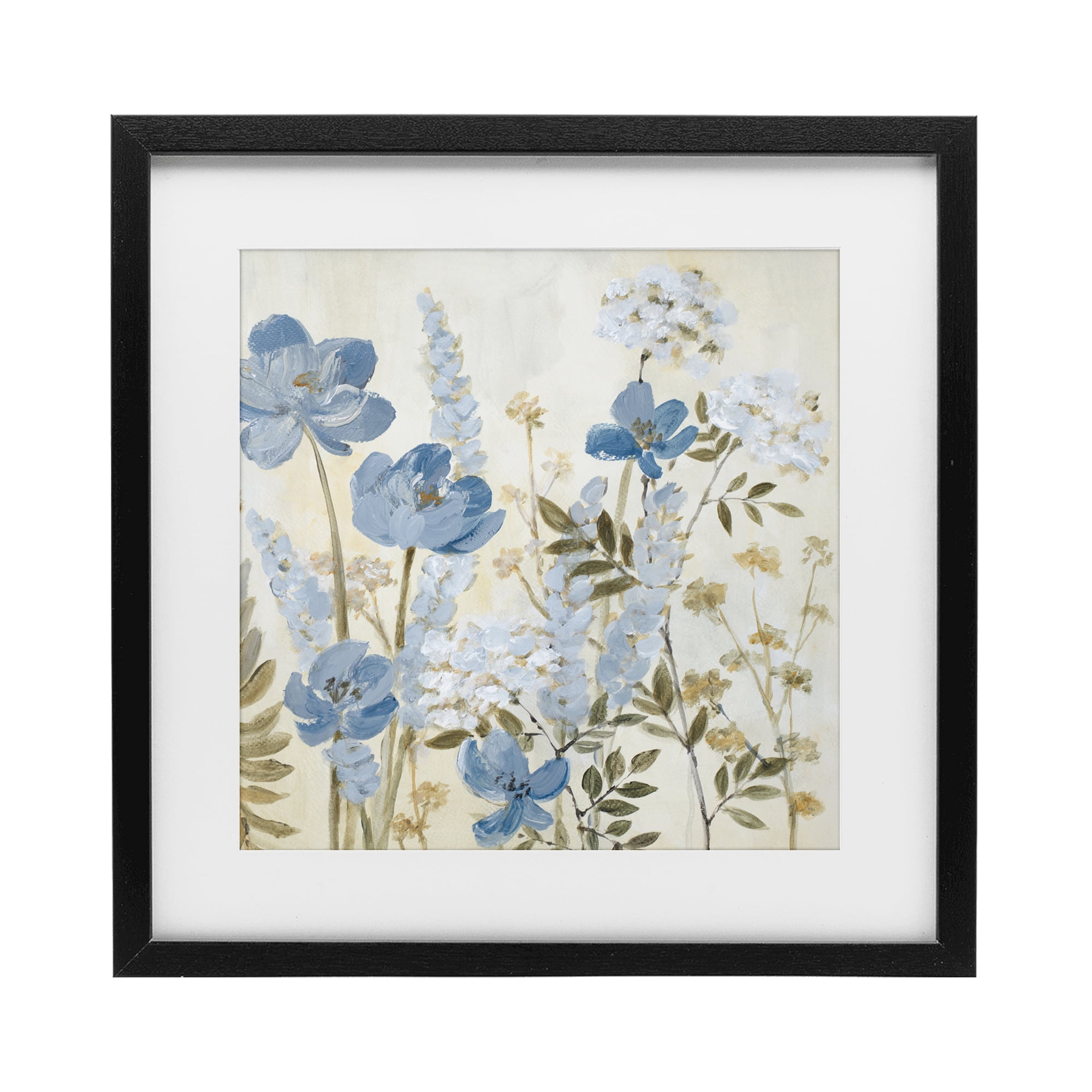 Stupell Industries Peace In The Blue Garden Black Framed Print Under Glass, design by Lanie Loreth