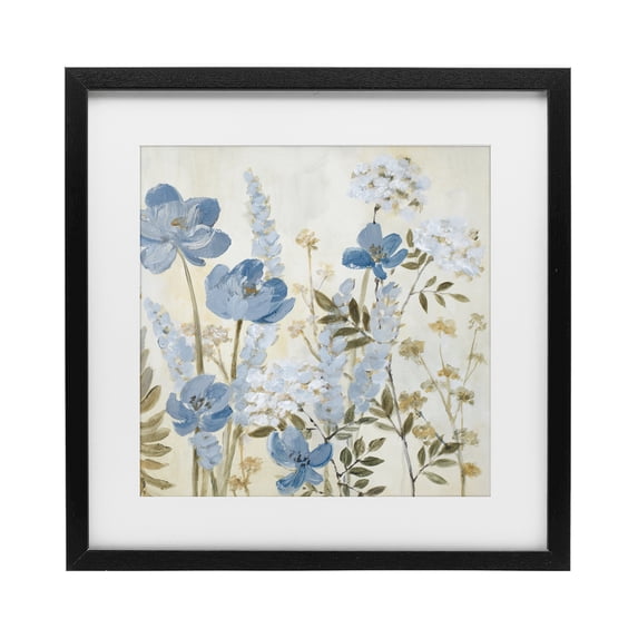 Stupell Industries Farmhouse Peace In The Blue Garden Black Framed Print Under Glass, 13 x 13, by Lanie Loreth