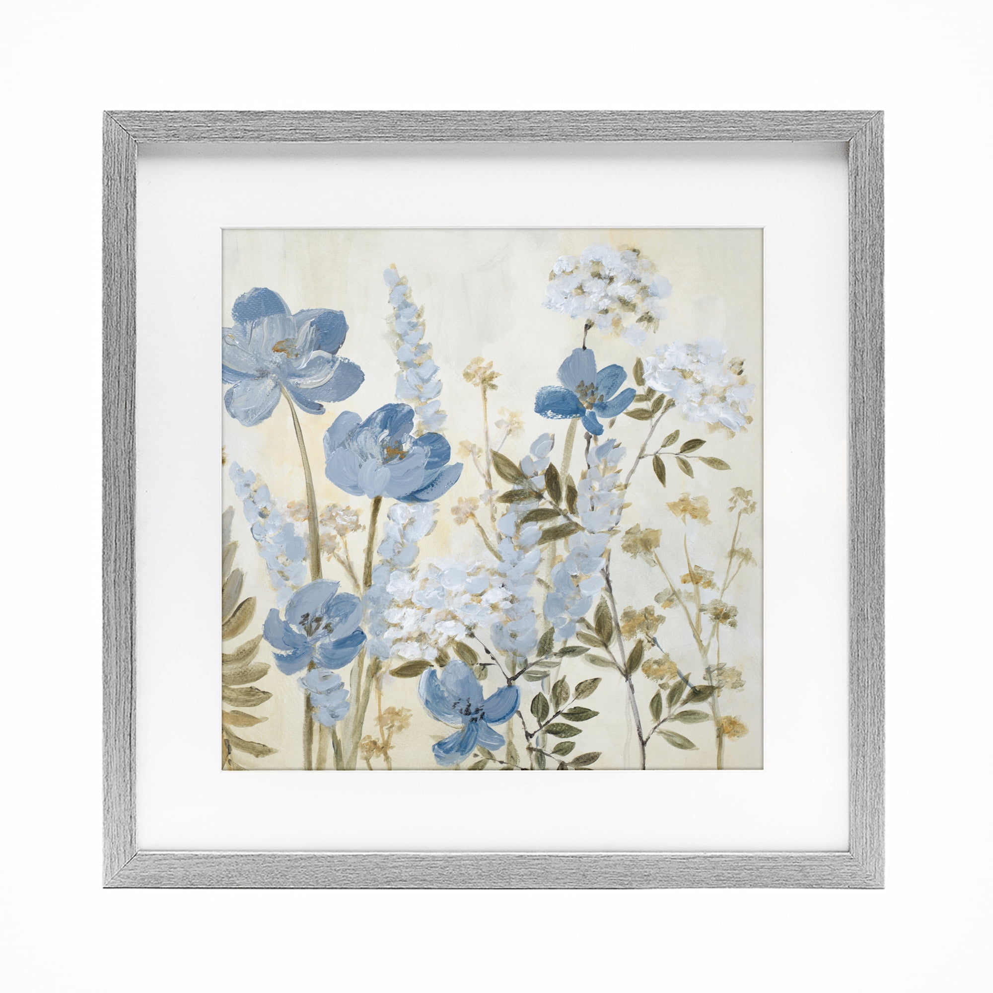 Stupell Industries Peace In The Blue Garden Gray Framed Print Under Glass, design by Lanie Loreth