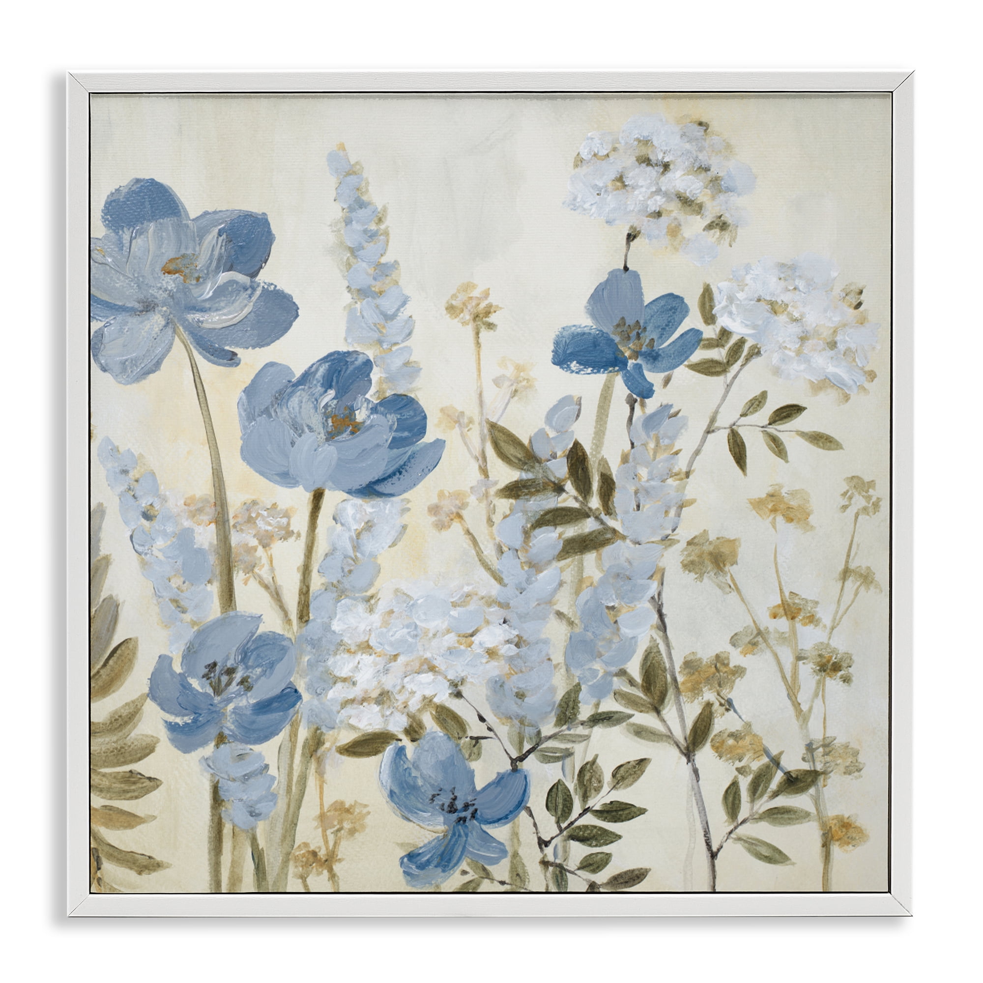 Stupell Industries Peace In The Blue Garden White Framed Giclee Art, design by Lanie Loreth
