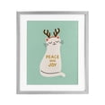 thumbnail image 1 of Stupell Industries Peace & Joy Cat Antlers Gray Framed Print Under Glass design by Jessica Beck, 21 x 17, 1 of 10