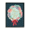 thumbnail image 1 of Stupell Industries Peace & Joy Festive Holiday Wreath Polka Dot Pattern Inspirational Painting Black Framed Art Print Wall Art, 11 x 14, 1 of 7