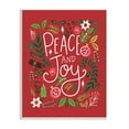 thumbnail image 1 of Stupell Industries Peace & Joy Holiday Botanicals Plants Modern Calligraphy Graphic Art Unframed Art Print Wall Art, Design by Louise Allen, 1 of 5