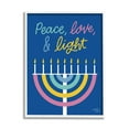 thumbnail image 1 of Stupell Industries Peace Love & Light Casual Holiday Hanukkah Menorah Graphic Art White Framed Art Print Wall Art, Design by Jess Baskin, 1 of 5