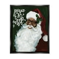 thumbnail image 1 of Stupell Industries Peace On Earth Phrase Santa Portrait Painting Jet Black Framed Floating Canvas Wall Art, 24x30, by Stellar Design Studio, 1 of 5