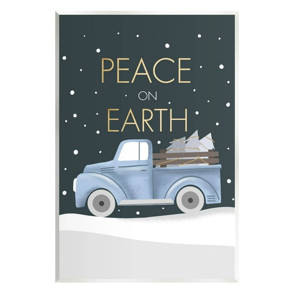 Stupell Industries Peace On Earth Snowy Truck Graphic Art Unframed Art Print Wall Art, Design by Louise Allen Designs