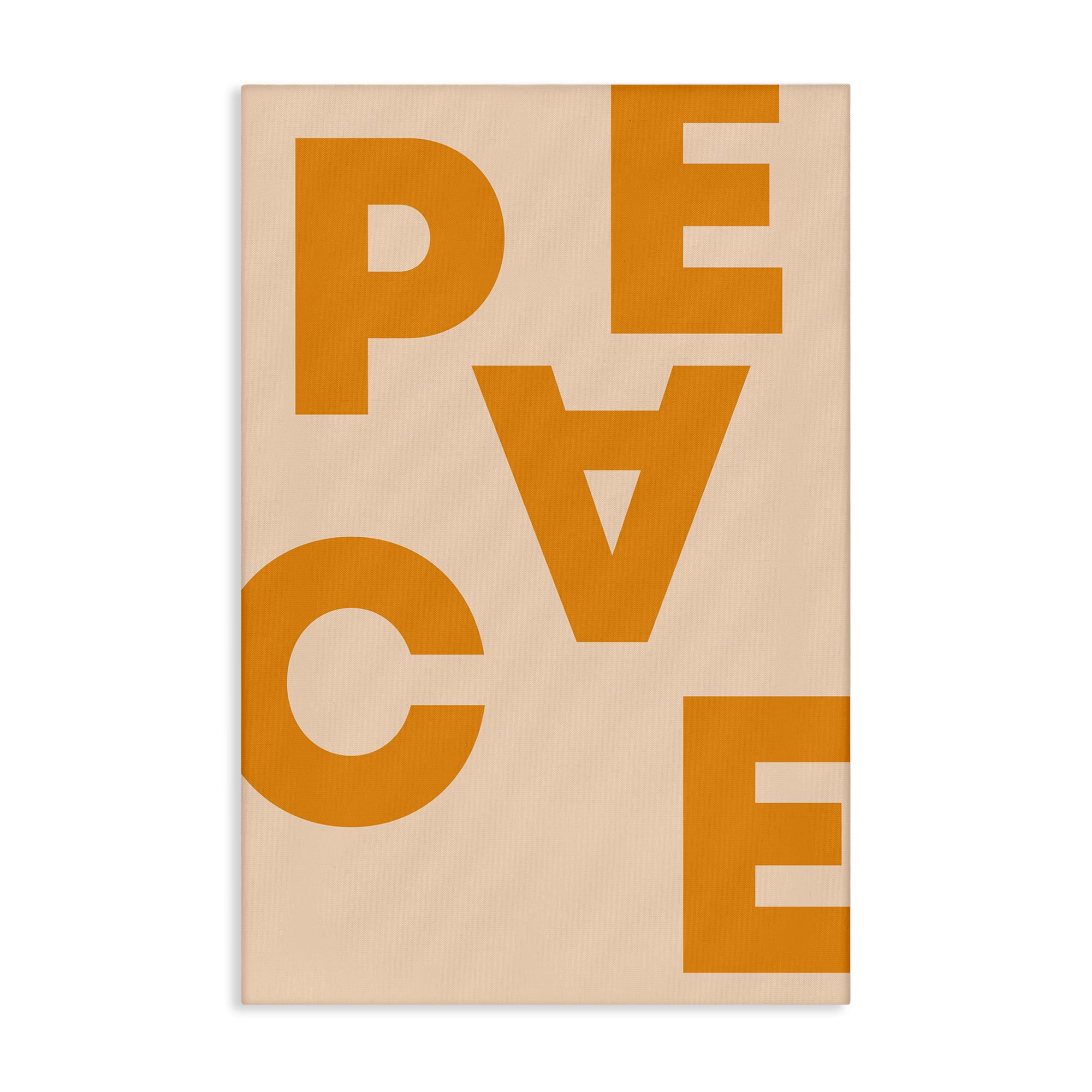 Stupell Industries Peace Orange Typography Typography Painting Gallery Wrapped Canvas Art Print Wall Art, 24 x 36