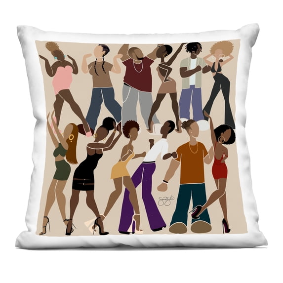 Stupell Industries Peace & Rhythm Dancers Decorative Printed Throw Pillow design by Sierra Siler, 18 x 7 x 18