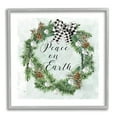 thumbnail image 1 of Stupell Industries Peace Seasonal Wreath Holiday Painting Gray Framed Art Print Wall Art, 12 x 12, 1 of 9