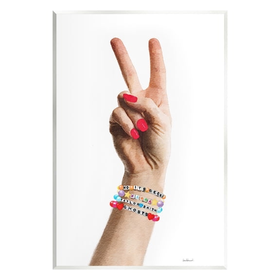 Stupell Industries Peace Sign Hand Beauty & Fashion Painting Unframed Art Print Wall Art, 10 x 15