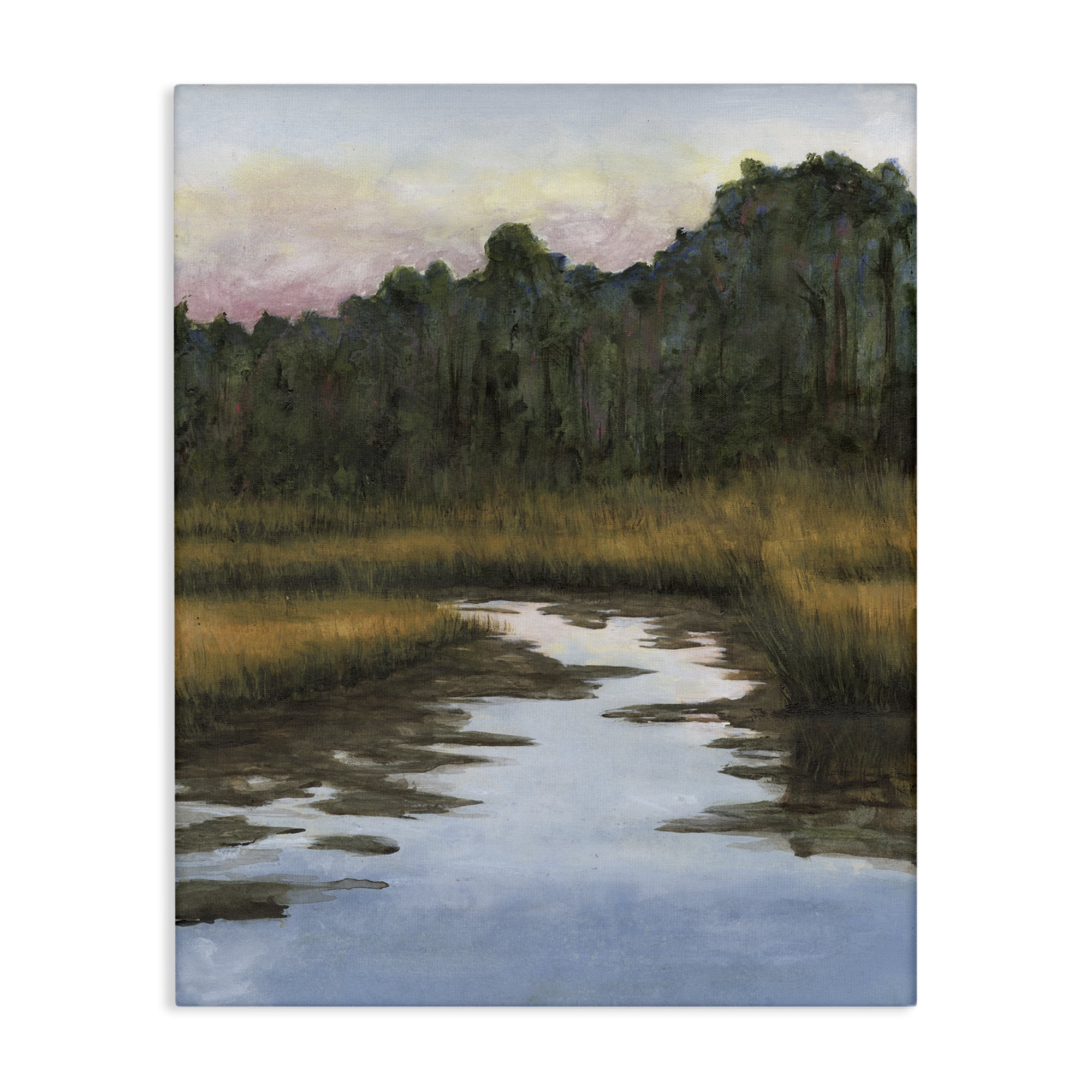 Stupell Industries Peace Stream in Nature Landscape & Nature Painting Wrapped Canvas Art Print Wall Art, 30 x 40