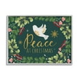 thumbnail image 1 of Stupell Industries Peace at Christmas Phrase White Dove Holiday Holly Botanical & Floral Painting Gray Framed Art Print Wall Art, 24 x 30, 1 of 8
