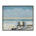 thumbnail image 1 of Stupell Industries Peaceful Beach Chairs Landscape Painting Black Framed Art Print Wall Art, 20 x 16, 1 of 10