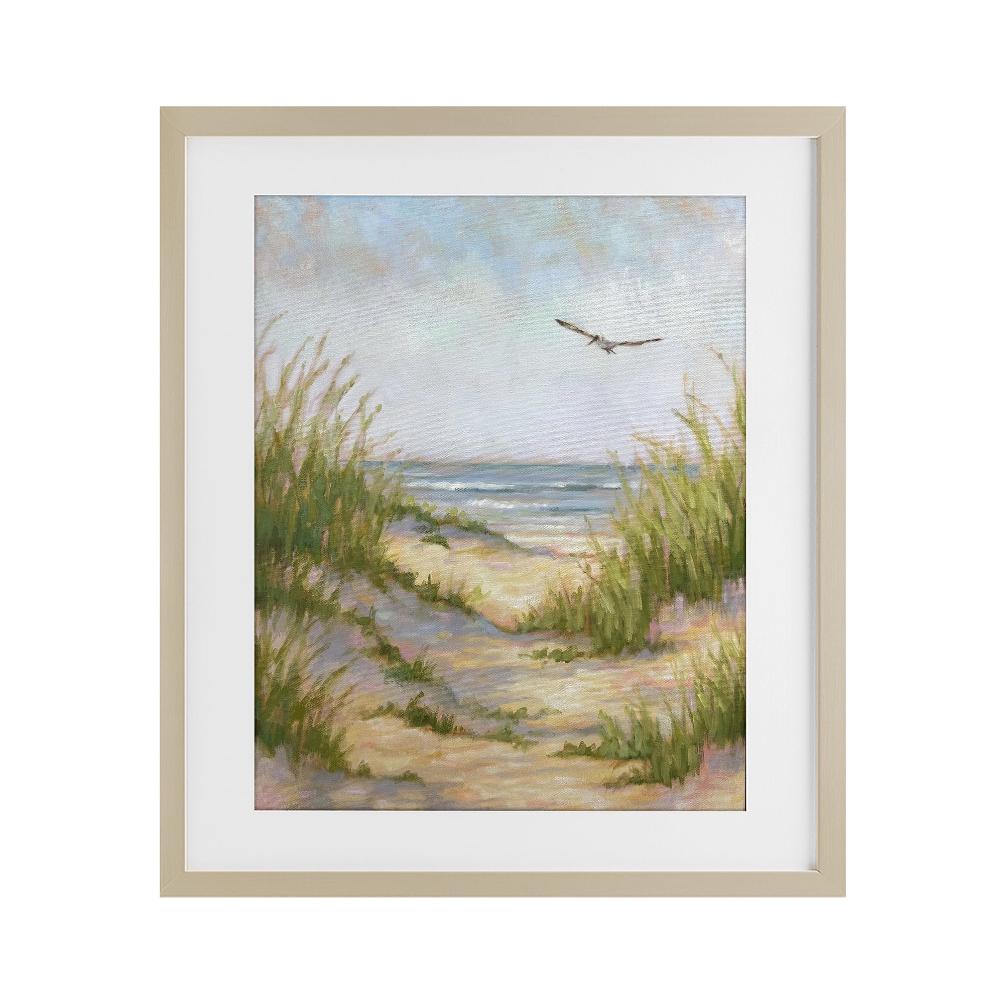 Stupell Industries Peaceful Beach Sand Dunes Birch Framed Print Under Glass, design by Linda Sperruzzi