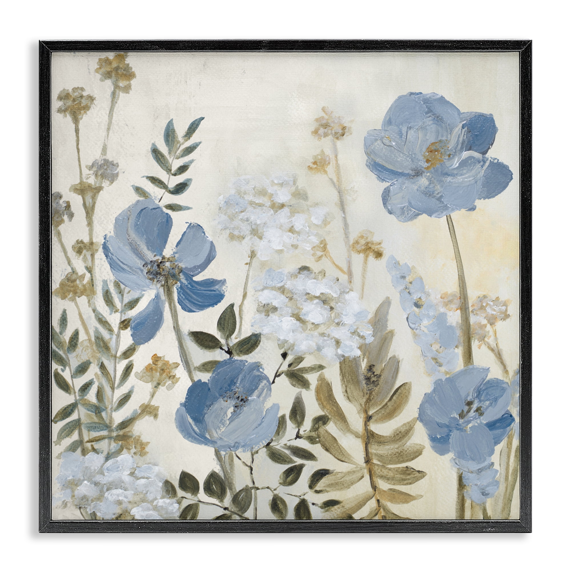 Stupell Industries Peaceful Blue Iris Garden Black Framed Giclee Art, design by Lanie Loreth