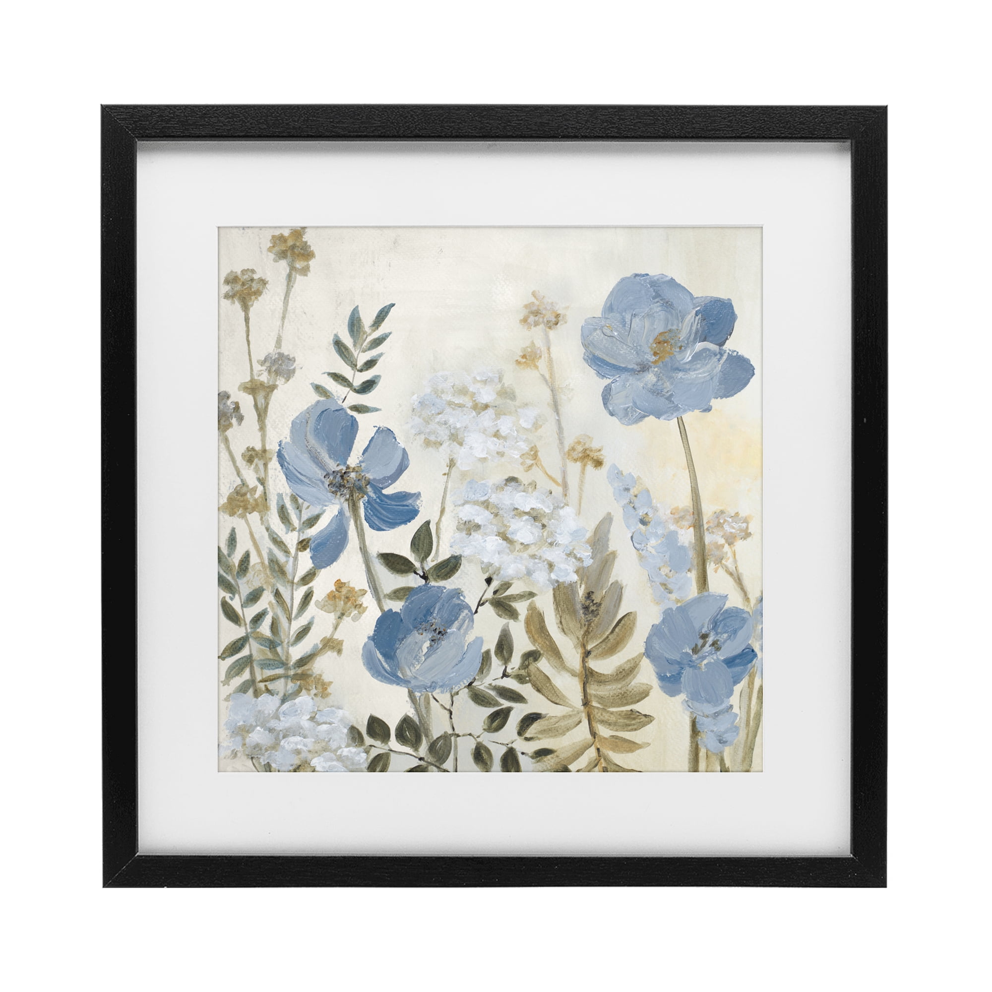 Stupell Industries Peaceful Blue Iris Garden Black Framed Print Under Glass, design by Lanie Loreth