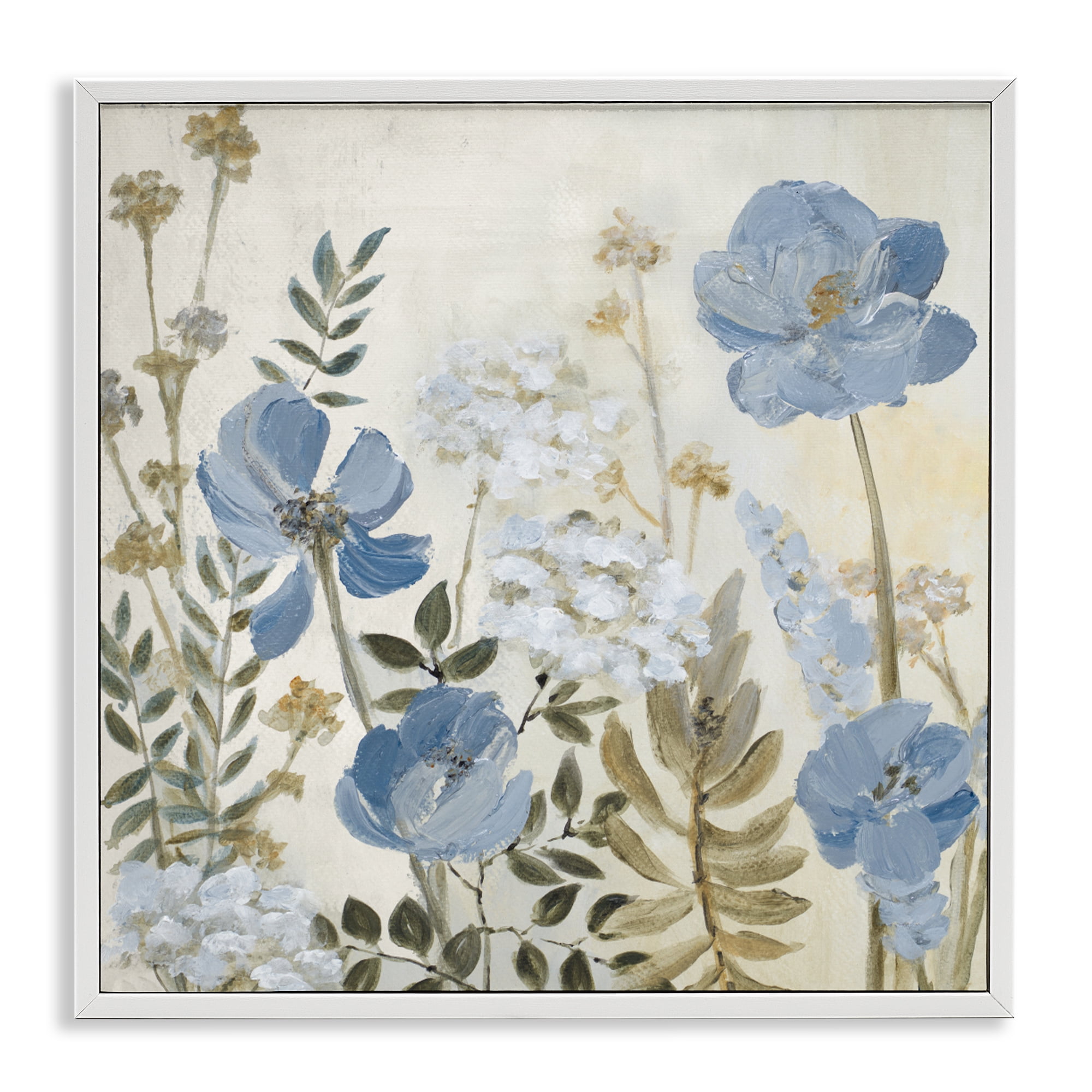 Stupell Industries Peaceful Blue Iris Garden White Framed Giclee Art, design by Lanie Loreth