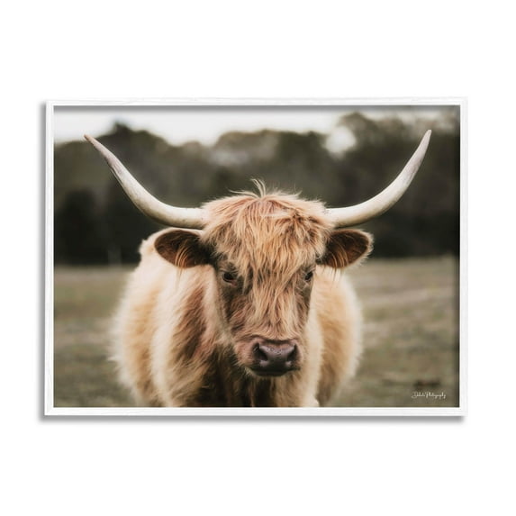 Stupell Industries Peaceful Cattle Rural Open Farmland Photograph White Framed Art Print Wall Art, Design by Dakota Diener