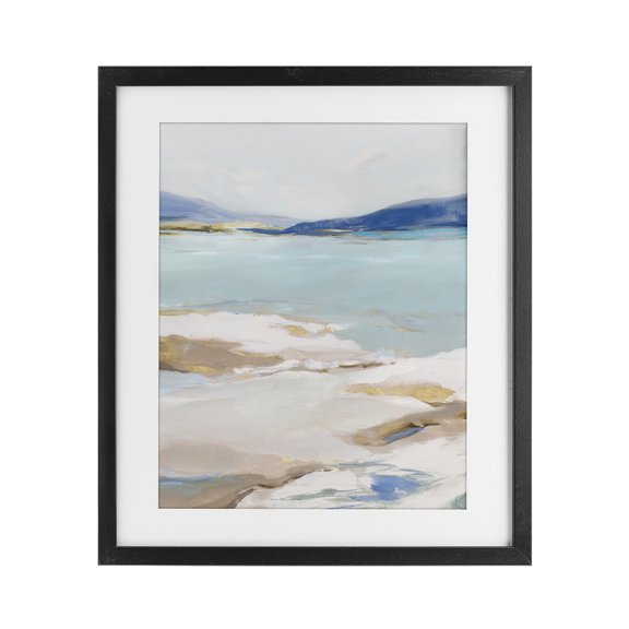 Stupell Industries Peaceful Cerulean Vista Black Framed Print Under Glass design by Ian C., 21 x 17