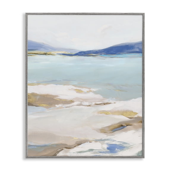 Stupell Industries Peaceful Cerulean Vista Gray Framed Giclee Art design by Ian C., 20 x 16