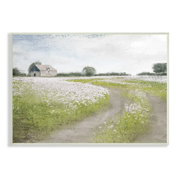 Stupell Industries Peaceful Country Road Rural Flower Buds Blooming Painting Unframed Art Print Wall Art, Design by Kim Allen