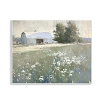Stupell Industries Peaceful Farm Pasture Landscape Painting Unframed Art Print Wall Art, 14 x 11