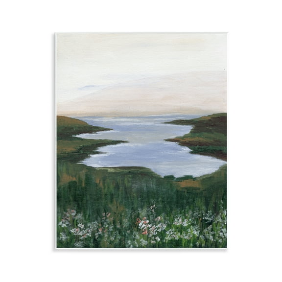 Stupell Industries Peaceful Greenery by Lake Landscape & Nature Painting Unframed Art Print Wall Art, 11 x 14