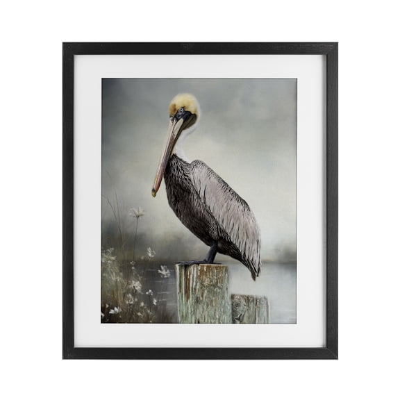 Stupell Industries Peaceful Marsh Perch Black Framed Print Under Glass design by Kelley Parker, 21 x 17