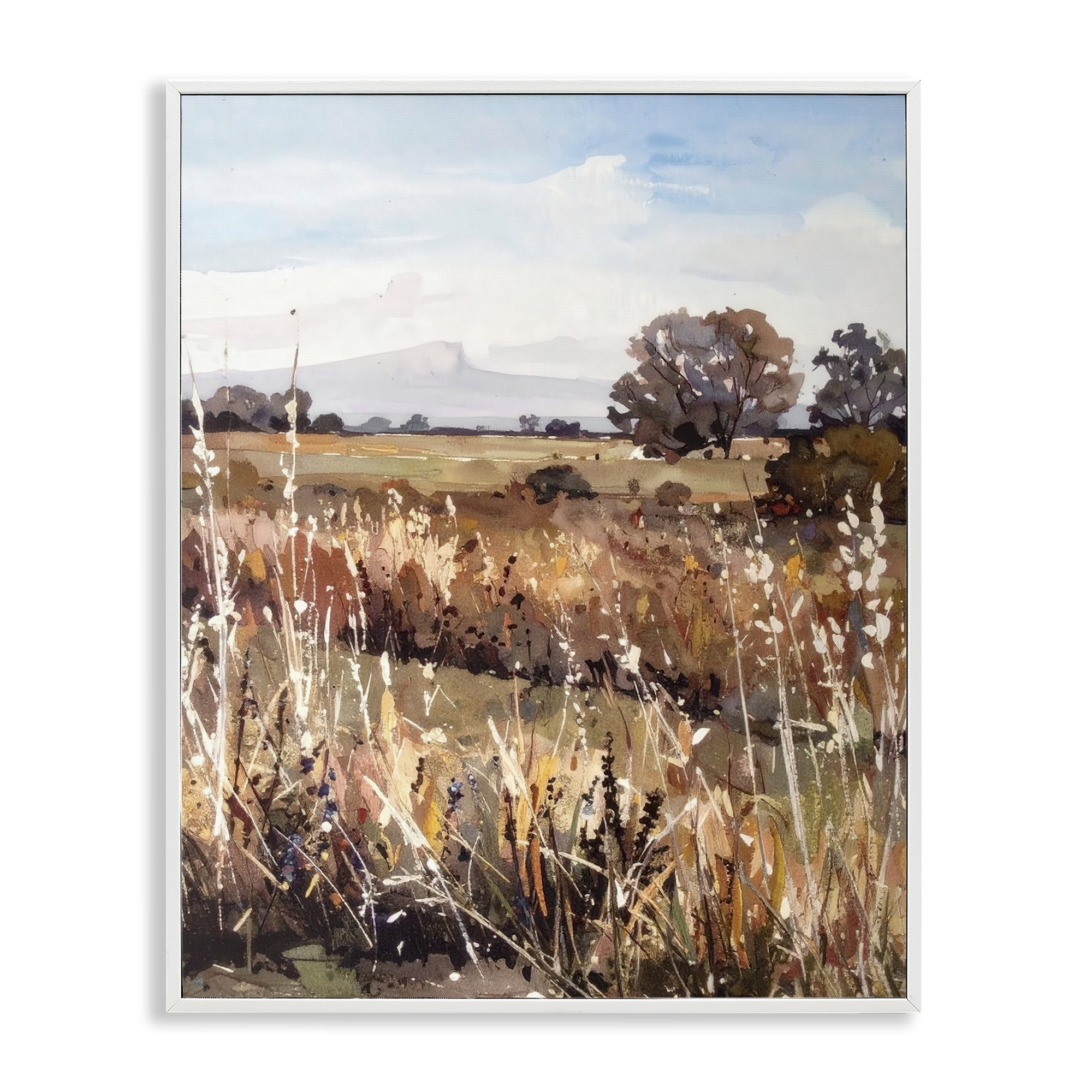 Stupell Industries Peaceful Meadow Expression White Framed Giclee Art, design by Alonza Saunders