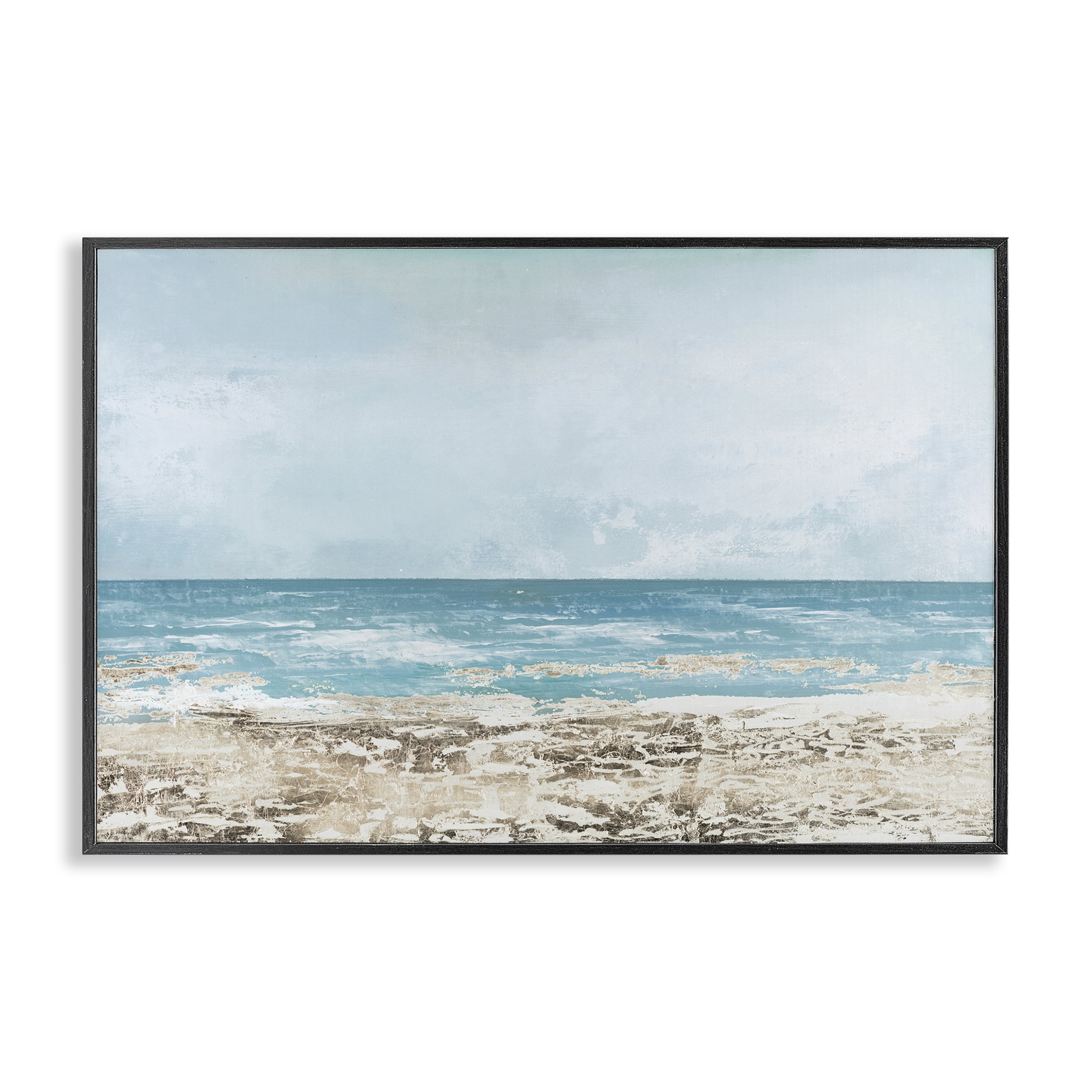 Stupell Industries Peaceful Mood Coastal Scene Black Framed Giclee Art, design by Lorenzo Collective