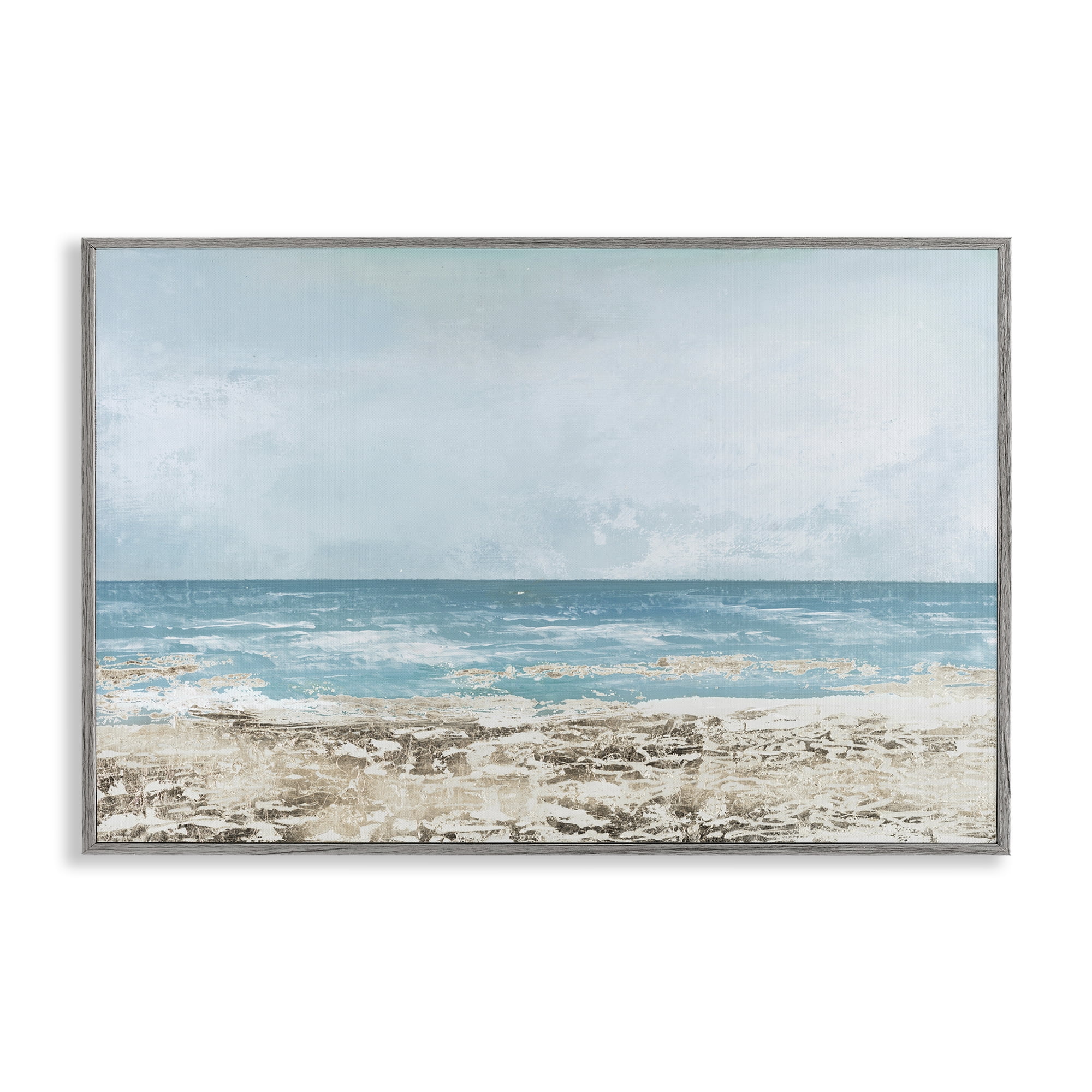 Stupell Industries Peaceful Mood Coastal Scene Gray Framed Giclee Art, design by Lorenzo Collective