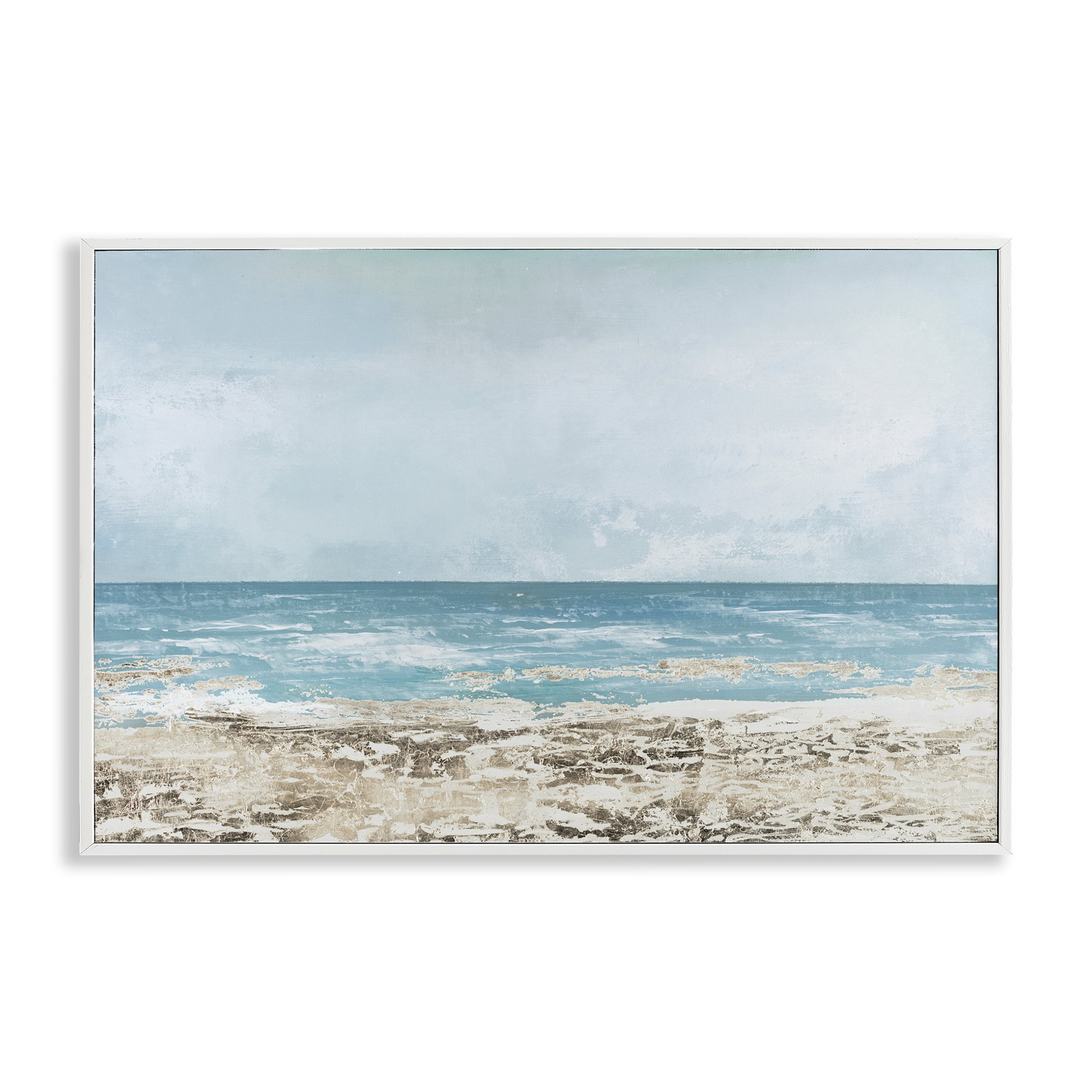 Stupell Industries Peaceful Mood Coastal Scene White Framed Giclee Art, design by Lorenzo Collective