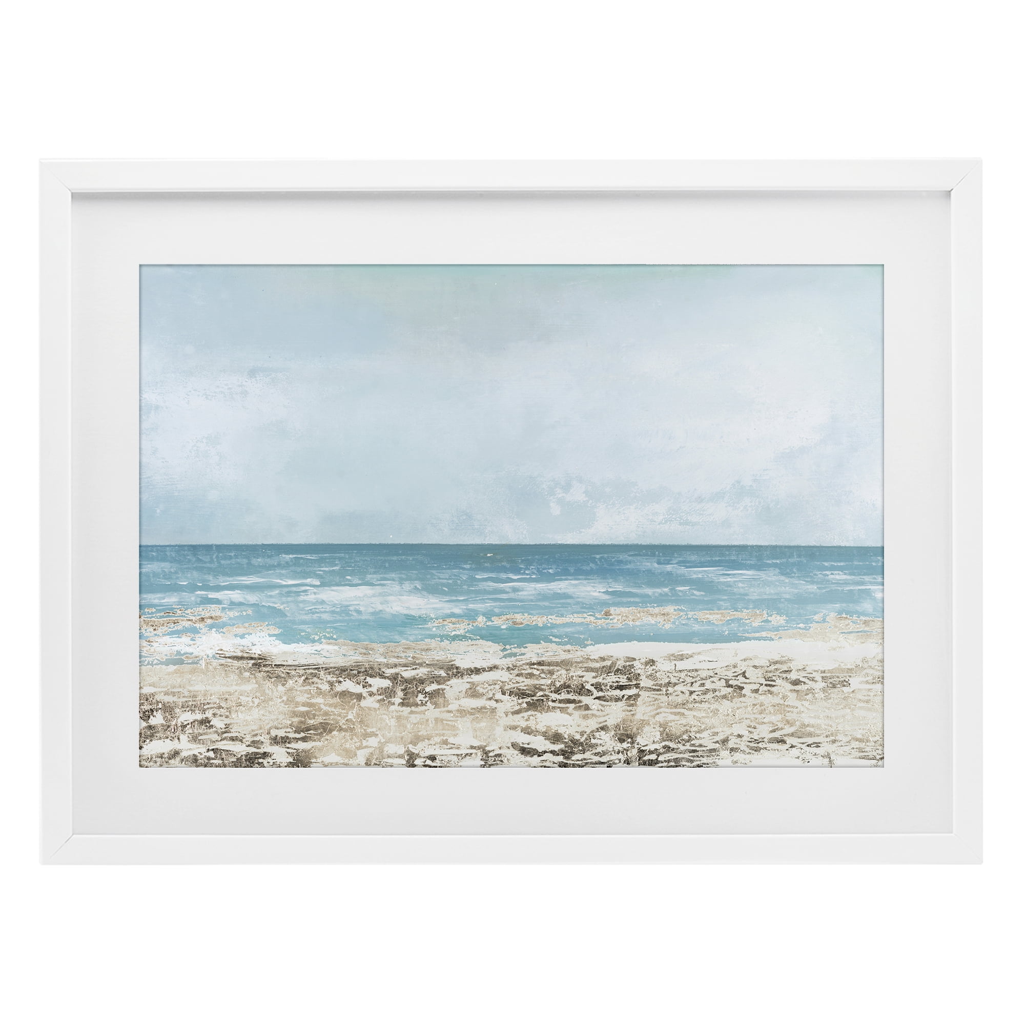 Stupell Industries Peaceful Mood Coastal Scene White Framed Print Under Glass, design by Lorenzo Collective