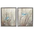 thumbnail image 1 of Stupell Industries Peaceful Perched Blue Birds Animals & Insects Painting Gray Floater Framed Canvas Art Print Wall Art, 17 x 21, Set of 2, 1 of 9