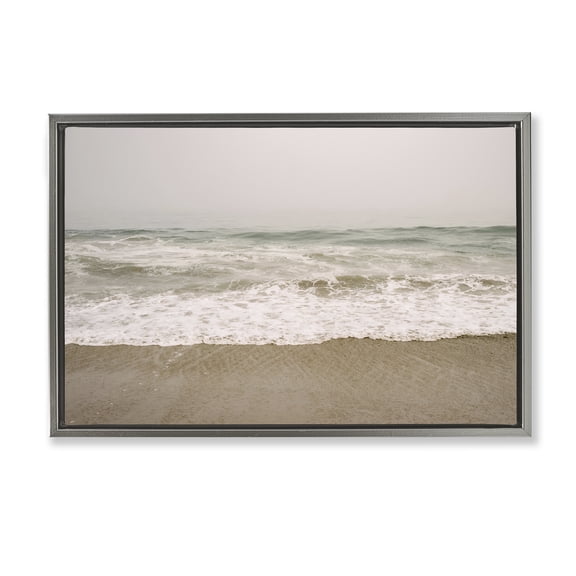 Stupell Industries Peaceful Point Reyes Nautical & Beach Photography Gray Floater Framed Canvas Art Print Wall Art, 25 x 17