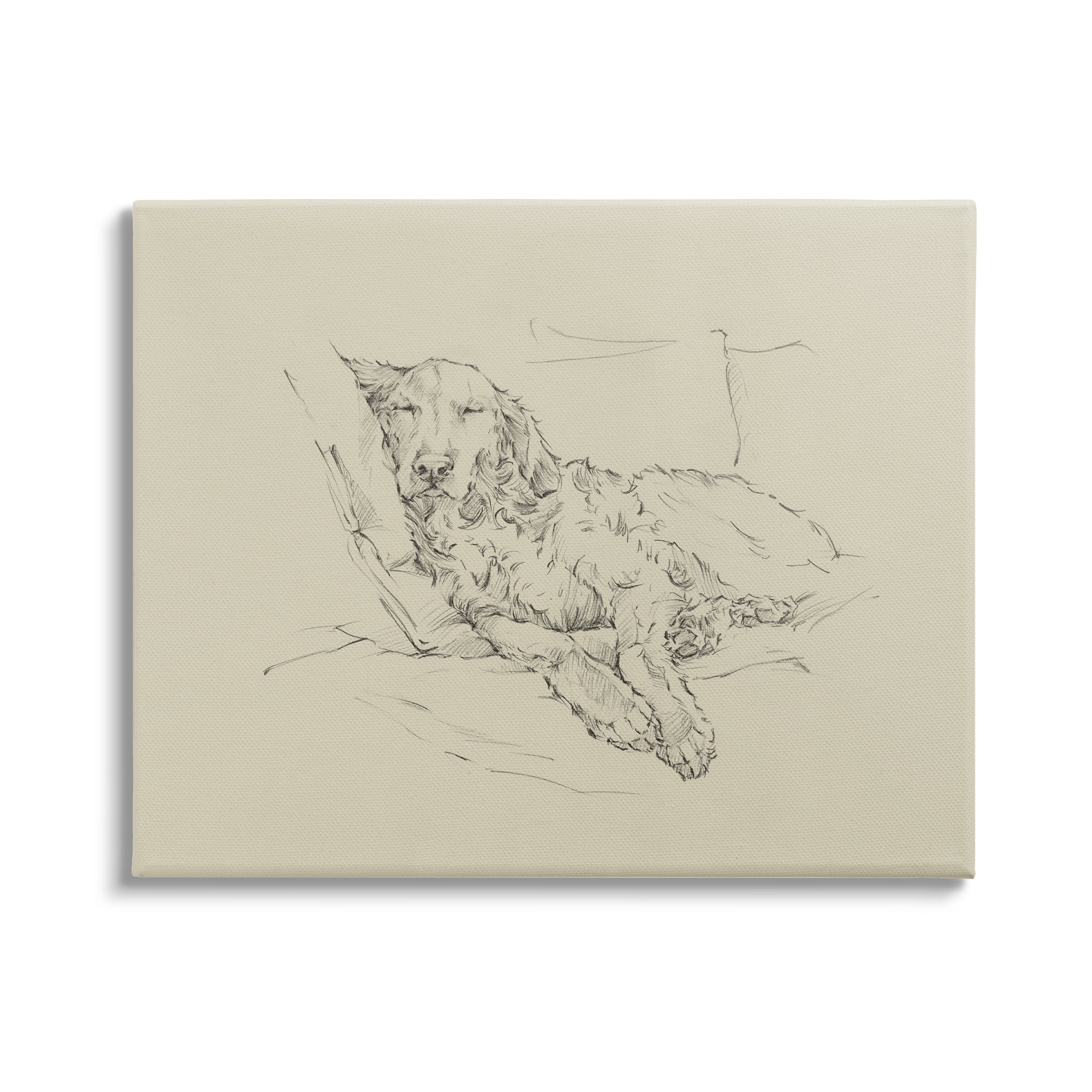 Stupell Industries Peaceful Resting Labrador Dog Pencil Sketch Drawing Drawing Print Gallery Wrapped Canvas Print Wall Art, Design by Ethan Harper