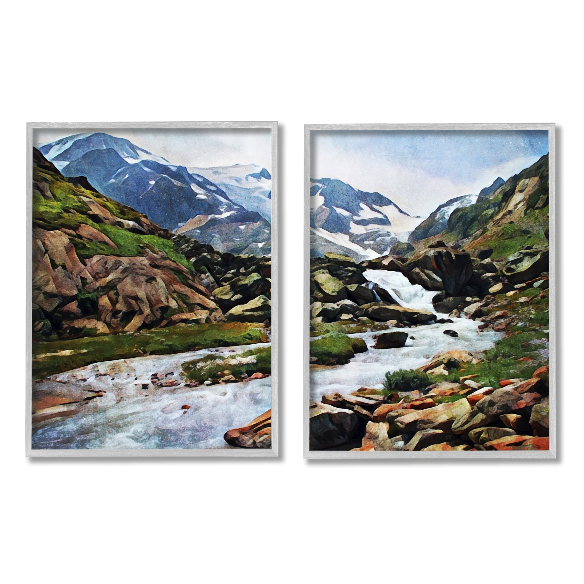 Stupell Industries Peaceful Rocky Mountains Water Landscape Painting , 16 x 20, Design by Ashley Aldridge