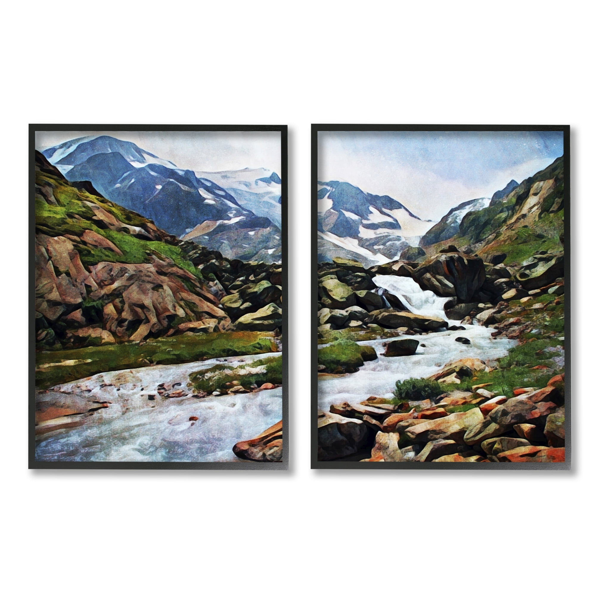 Stupell Industries Peaceful Rocky Mountains Water Landscape Painting , 16 x 20, Design by Ashley Aldridge