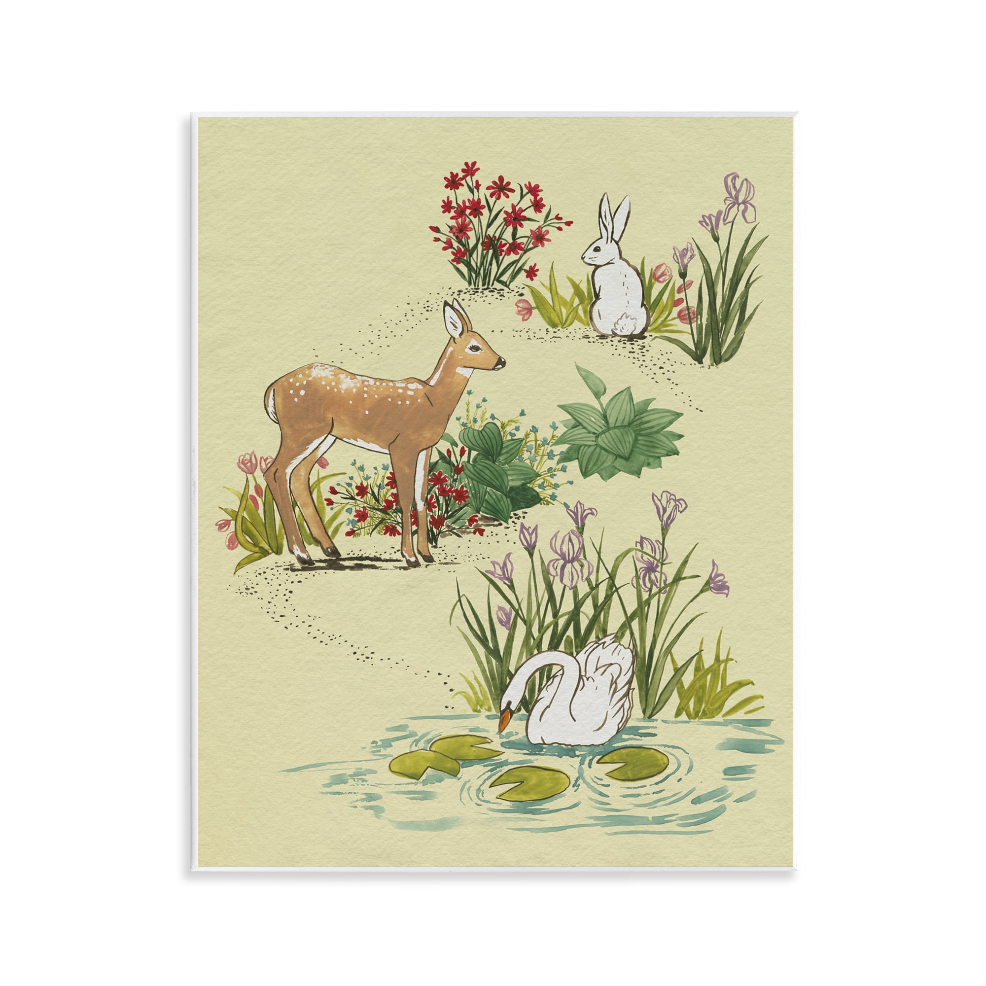 Stupell Industries Peaceful Spring Animals Wall Plaque Art, design by Grace Popp