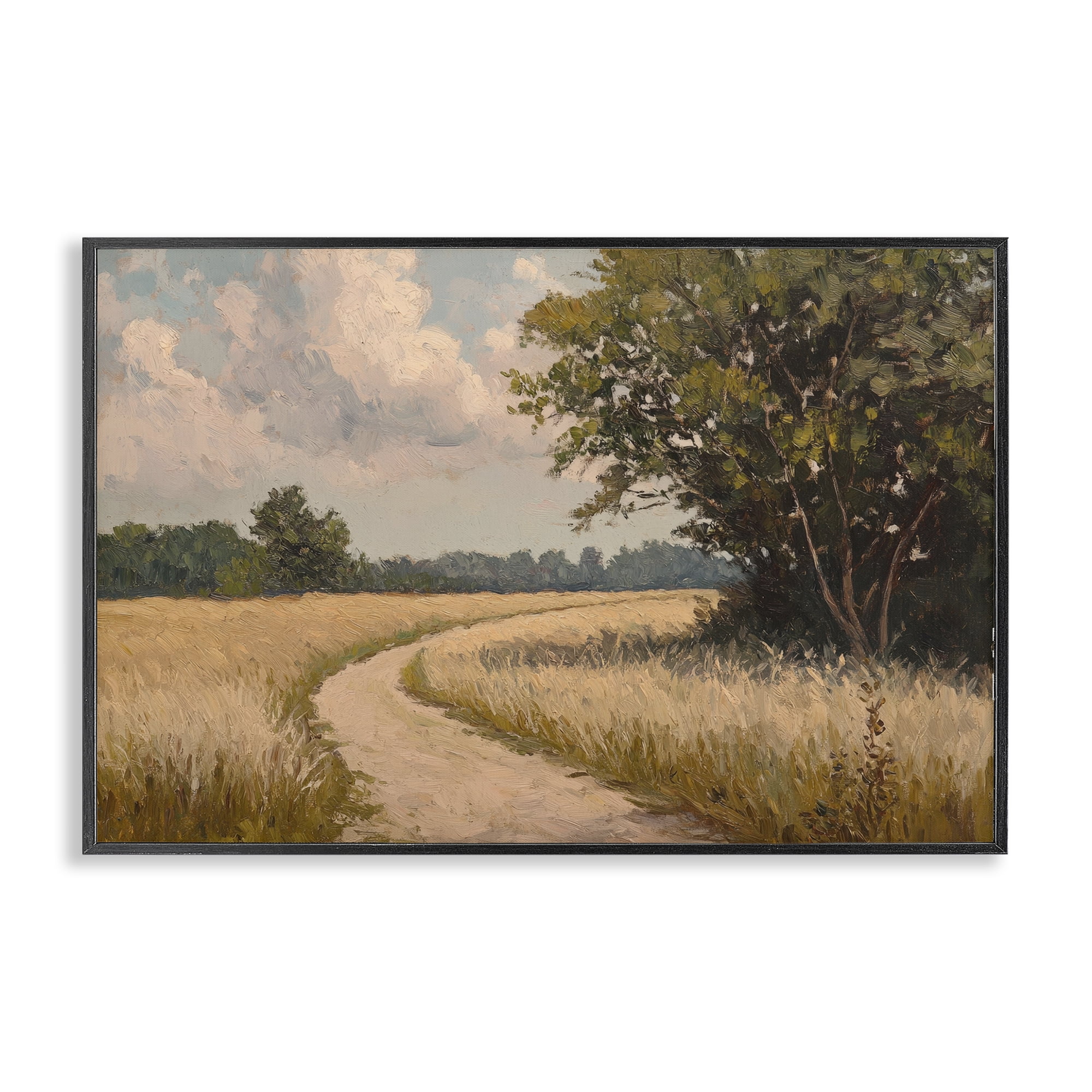 Stupell Industries Peaceful Thinking Path Black Framed Giclee Art, design by Petal Prints Design