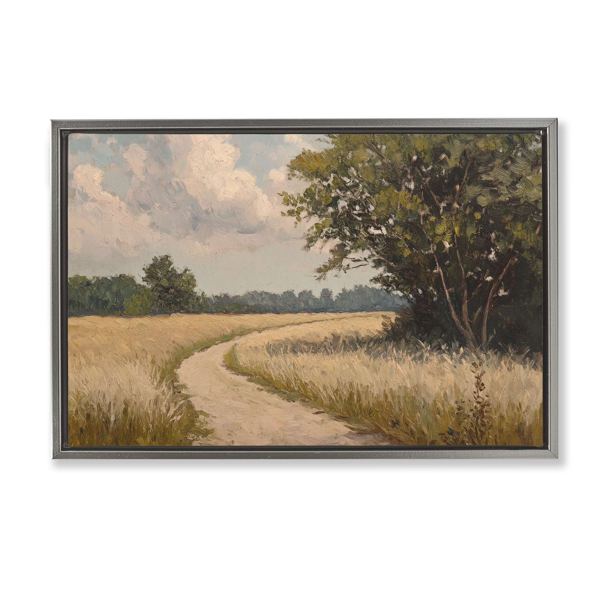 Stupell Industries Peaceful Thinking Path Gray Framed Floater Canvas Wall Art, design by Petal Prints Design